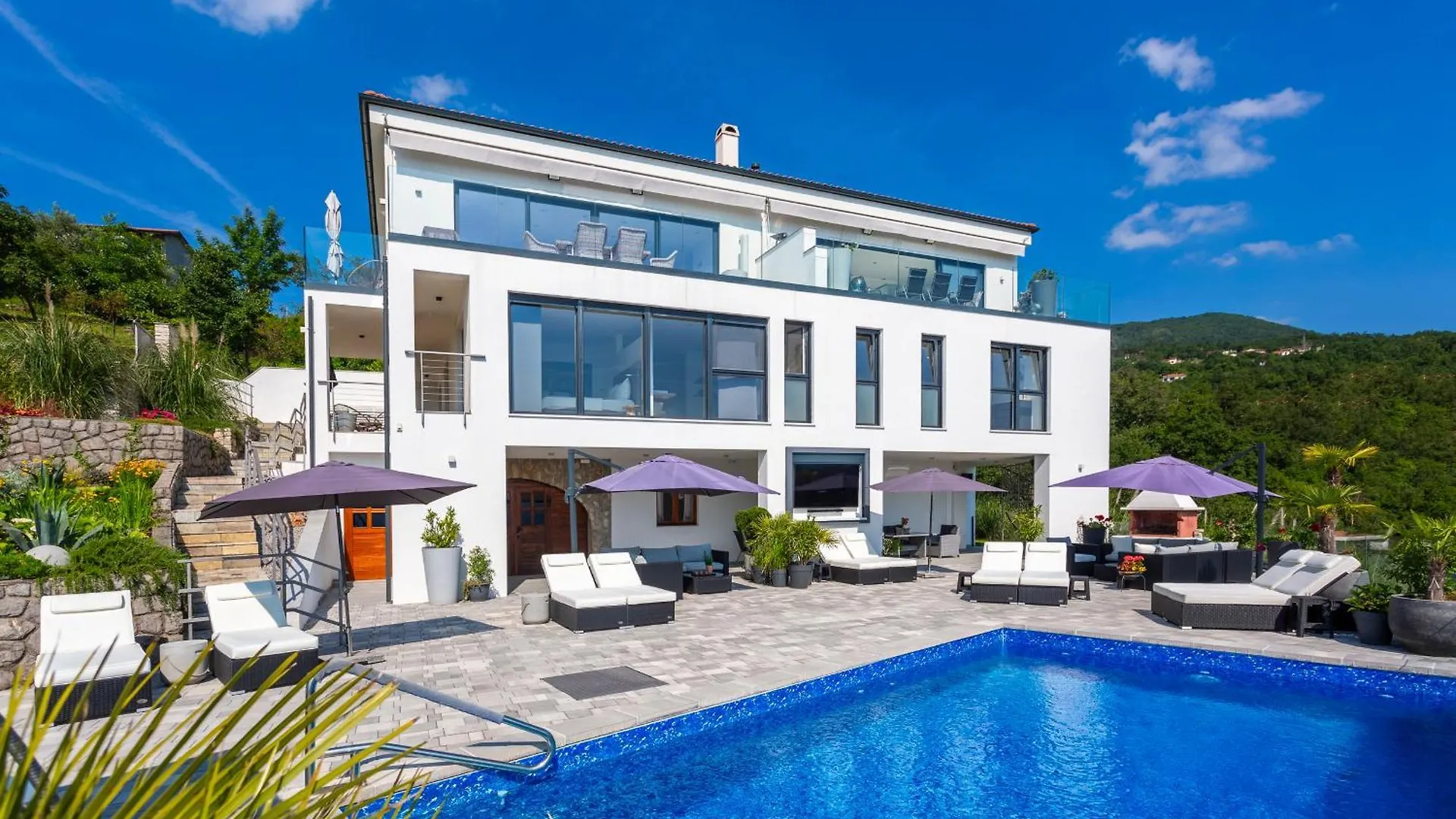 Villa White Pearl Diamond, Opatija Mit Meerblick & Pool